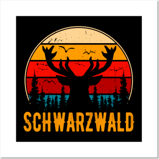 Schwarzwald Retro Hirsch Schwaben Schwarzwälder Posters and Art